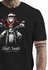 Herren T-Shirt Weihnachten Bad Santa Biker Style Motorrad HoHoHo Fashion Streetstyle Neverless®preview