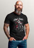 Herren T-Shirt Weihnachten Bad Santa Design Weihnachtsshirt Biker Spruch lustig  XMAS Outfit Männer Moonworks®preview