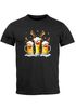 Herren T-Shirt Weihnachten Biergläser Bier Lustig Fun-Shirt Alkohol Weihnachtsmütze Ugly Christmas Motiv Moonworks®preview
