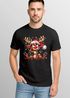 Herren T-Shirt Weihnachten Elch Rentier Lichterkette Weihnachtsshirt XMAS Männer Moonworks®preview