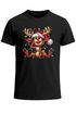 Herren T-Shirt Weihnachten Elch Rentier Lichterkette Weihnachtsshirt XMAS Männer Moonworks®preview