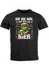 Herren T-Shirt Weihnachten Grinch Ho Ho Hol mir ein Bier Spruch lustig  XMAS Weihnachtsoutfit Moonworks®preview