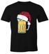 Herren T-Shirt Weihnachten lustig Bier Trinken Bierglas Weihnachtsmotiv Fun-Shirt Alkohol Moonworks®preview