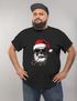 Herren T-Shirt Weihnachten Lustig Skull Totenkopf Weihnachtsmütze Outfit Männer XMAS Moonworks®preview