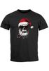 Herren T-Shirt Weihnachten Lustig Skull Totenkopf Weihnachtsmütze Outfit Männer XMAS Moonworks®preview