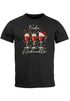 Herren T-Shirt Weihnachten Printshirt Weingläser Wein Comic Design Printshirt Weihnachtsoutfit Männer Moonworks®preview