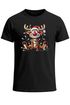 Herren T-Shirt Weihnachten Reniter Elch Comicstil XMAS Outfit Männer Moonworks®preview