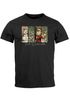 Herren T-Shirt Weihnachten Retro Design mit Schneemann Tannenbaum Santa Weihnachtsoutfit Moonworks®preview
