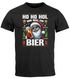 Herren T-Shirt Weihnachten Spruch Lustig Ho Ho Hol mir ein Bier Weihnachtsshirt Männer XMAS Moonworks®preview