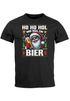 Herren T-Shirt Weihnachten Spruch Lustig Ho Ho Hol mir ein Bier Weihnachtsshirt Männer XMAS Moonworks®preview