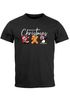 Herren T-Shirt Weihnachtsshirt Merry Christmas Dabbing Pinguin Santa Claus Fun-Shirt Moonworks®preview