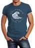 Herren T-Shirt Welle Wave California Ocean Drive Surf Summer Slim Fit Neverless®preview