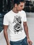 Herren T-Shirt Wolf Fenrir Fabelwesen Wikinger nordische Mythologie Odin Fashion Streetstyle Neverless®preview