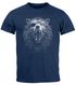 Herren T-Shirt Wolf mit Augenklappe Wikinger Nordmänner Mythologie Runen Fabeltiere Neverless®preview