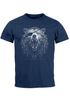 Herren T-Shirt Wolf mit Augenklappe Wikinger Nordmänner Mythologie Runen Fabeltiere Neverless®preview