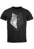 Herren T-Shirt Wolf Polygon Kunst Grafik Tiermotiv Printshirt Fashion Streetstyle Neverless®preview