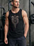 Herren Tank-Fenrir Wolf Vegvisir Wikinger Odin Schwert Runen Kompass nordische Mythologie Muscle Shirt Neverless®preview