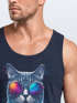 Herren Tank-Top Aufdruck Katze Cat Sommer Style Fashion Streetstyle Muskelshirt Muscle Shirt Neverless®preview