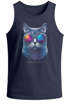Herren Tank-Top Aufdruck Katze Cat Sommer Style Fashion Streetstyle Muskelshirt Muscle Shirt Neverless®preview