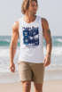 Herren Tank-Top Aufdruck Malibu Beach California Surf Classic Sonne Sommer Palmen Vintage Muskelshirt Muscle Shirt Neverless®preview