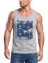 Herren Tank-Top Aufdruck Malibu Beach California Surf Classic Sonne Sommer Palmen Vintage Muskelshirt Muscle Shirt Neverless®preview