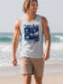 Herren Tank-Top Aufdruck Malibu Beach California Surf Classic Sonne Sommer Palmen Vintage Muskelshirt Muscle Shirt Neverless®preview