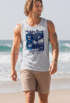 Herren Tank-Top Aufdruck Malibu Beach California Surf Classic Sonne Sommer Palmen Vintage Muskelshirt Muscle Shirt Neverless®preview