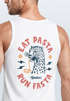 Herren Tank-Top Aufdruck Schrift Eat Pasta Backprint Brustlogo Retro Fashion Sommer Muskelshirt Neverless®preview