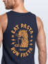 Herren Tank-Top Aufdruck Schrift Eat Pasta Backprint Brustlogo Retro Fashion Sommer Muskelshirt Neverless®preview