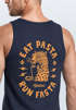 Herren Tank-Top Aufdruck Schrift Eat Pasta Backprint Brustlogo Retro Fashion Sommer Muskelshirt Neverless®preview