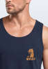 Herren Tank-Top Aufdruck Schrift Eat Pasta Backprint Brustlogo Retro Fashion Sommer Muskelshirt Neverless®preview