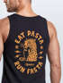 Herren Tank-Top Aufdruck Schrift Eat Pasta Backprint Brustlogo Retro Fashion Sommer Muskelshirt Neverless®preview