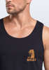 Herren Tank-Top Aufdruck Schrift Eat Pasta Backprint Brustlogo Retro Fashion Sommer Muskelshirt Neverless®preview