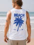 Herren Tank-Top Backprint Beach Social Club Retro Sommer Shirt mit Palmen Print und California Vibes – Muskelshirt Neverless®preview