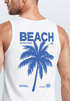 Herren Tank-Top Backprint Beach Social Club Retro Sommer Shirt mit Palmen Print und California Vibes – Muskelshirt Neverless®preview