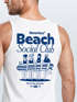 Herren Tank-Top Backprint Beach Social Club Surfer Grafik Sommer-Slogan Muskelshirt Baumwolle Neverless®preview