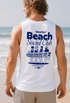 Herren Tank-Top Backprint Beach Social Club Surfer Grafik Sommer-Slogan Muskelshirt Baumwolle Neverless®preview