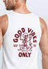 Herren Tank-Top Backprint Good Vibes Only Quitsche-Ente Motivprint Rückendruck Sommer Muskelshirt Neverless®preview