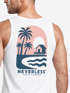 Herren Tank-Top Backprint Grafikshirt mit Palmen Sommer Retro Beach-Design Muskelshirt Baumwolle Neverless®preview