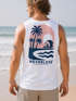 Herren Tank-Top Backprint Grafikshirt mit Palmen Sommer Retro Beach-Design Muskelshirt Baumwolle Neverless®preview