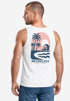 Herren Tank-Top Backprint Grafikshirt mit Palmen Sommer Retro Beach-Design Muskelshirt Baumwolle Neverless®preview