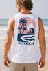 Herren Tank-Top Backprint Grafikshirt mit Palmen Sommer Retro Beach-Design Muskelshirt Baumwolle Neverless®preview