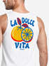 Herren Tank-Top Backprint La Dolce Vita | Sommer Grafikshirt mit Zitrusfrucht Retro Print | Italien Lifestyle Muskelshirt Neverless®preview