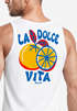 Herren Tank-Top Backprint La Dolce Vita | Sommer Grafikshirt mit Zitrusfrucht Retro Print | Italien Lifestyle Muskelshirt Neverless®preview