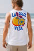 Herren Tank-Top Backprint La Dolce Vita | Sommer Grafikshirt mit Zitrusfrucht Retro Print | Italien Lifestyle Muskelshirt Neverless®preview