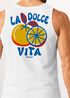 Herren Tank-Top Backprint La Dolce Vita | Sommer Grafikshirt mit Zitrusfrucht Retro Print | Italien Lifestyle Muskelshirt Neverless®preview