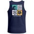 Herren Tank-Top Backprint mit Sommer Symbol Print - Ärmelloses Shirt mit Wellen-, Sonnen- und Blumen-Grafik – Streetwear Muskelshirt Neverless®preview