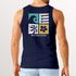 Herren Tank-Top Backprint mit Sommer Symbol Print - Ärmelloses Shirt mit Wellen-, Sonnen- und Blumen-Grafik – Streetwear Muskelshirt Neverless®preview