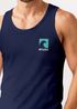 Herren Tank-Top Backprint mit Sommer Symbol Print - Ärmelloses Shirt mit Wellen-, Sonnen- und Blumen-Grafik – Streetwear Muskelshirt Neverless®preview