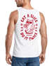 Herren Tank-Top Backprint Pizza Katze Spruch– Rückendruck im Comic-Stil – Printshirt Baumwolle Fashion Streetstyle Muskelshirt Neverless®preview